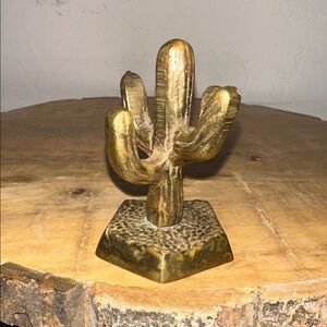*Vintage* Solid Brass Mini Saguaro Cactus Figurine